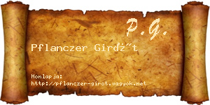Pflanczer Girót névjegykártya